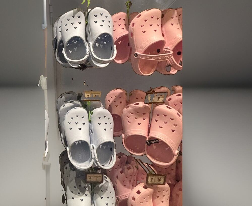 Pink Disney Parks Mickey Icon Crocs Clogs Women’s 9 Men’s 7 New